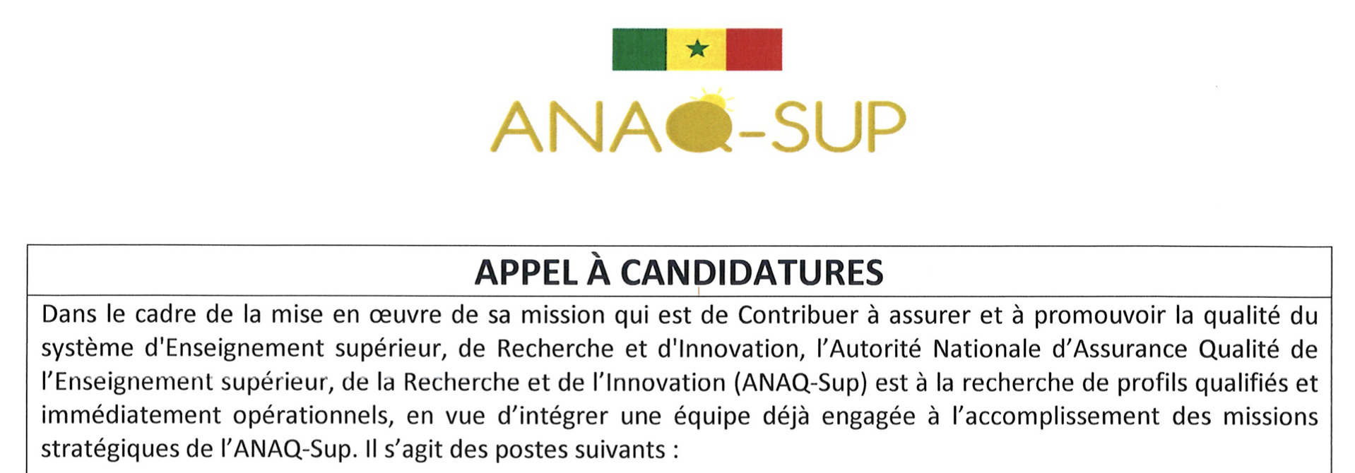 You are currently viewing APPEL À CANDIDATURE